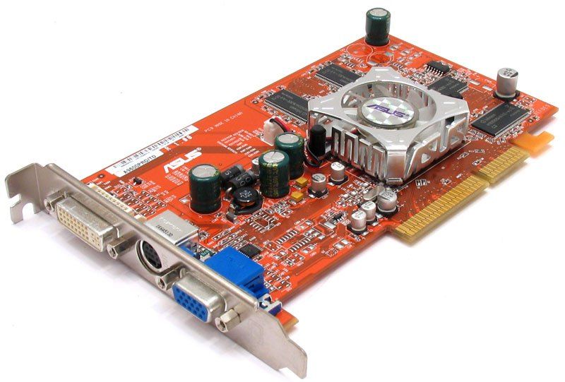 Grafische kaart ATI Radeon 9600 PRO 256MB DDR AGP 8x DVI VGA S-VIDEO RV350 ASUS